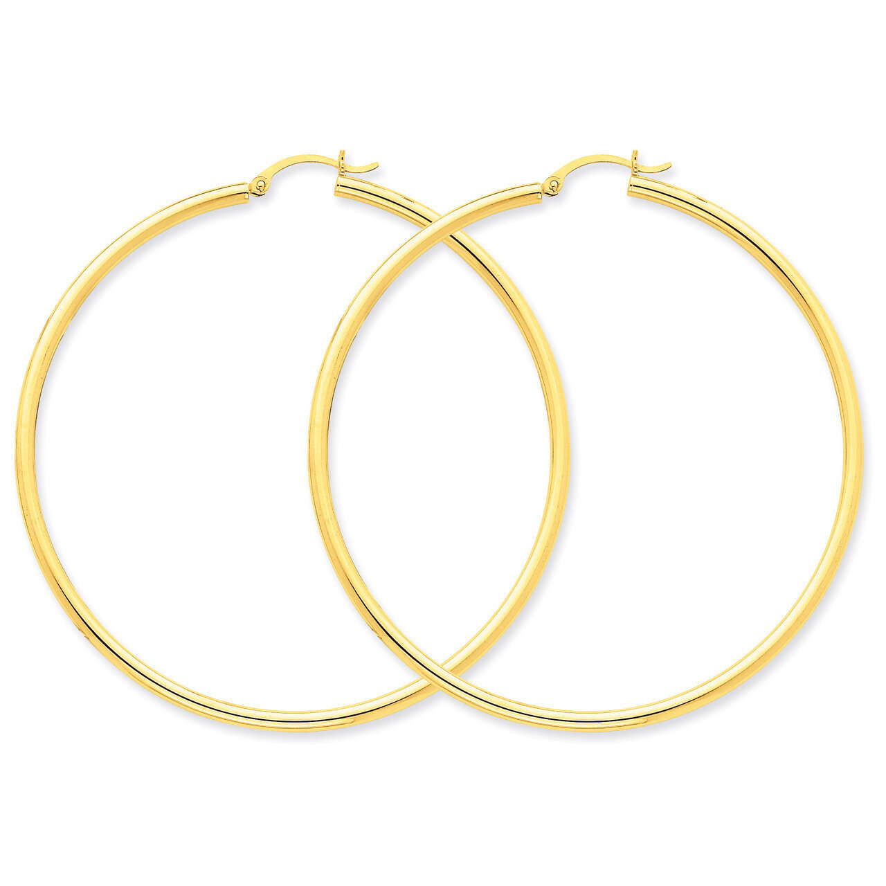 Polished 2.5mm Round Hoop Earrings 10k Gold 10T930