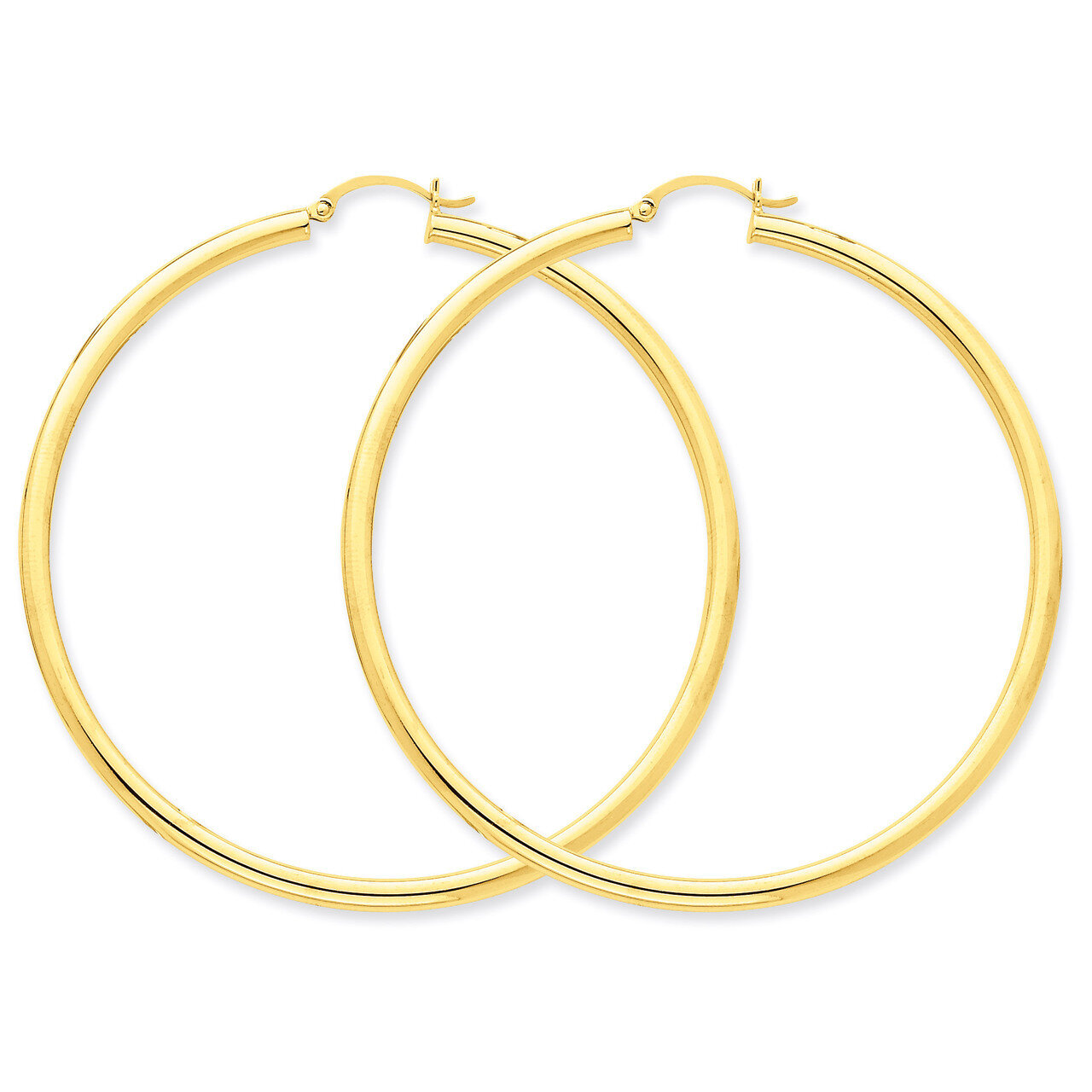 Polished 3mm Round Hoop Earrings 10k Gold 10T946, MPN: 10T946, 883957896328