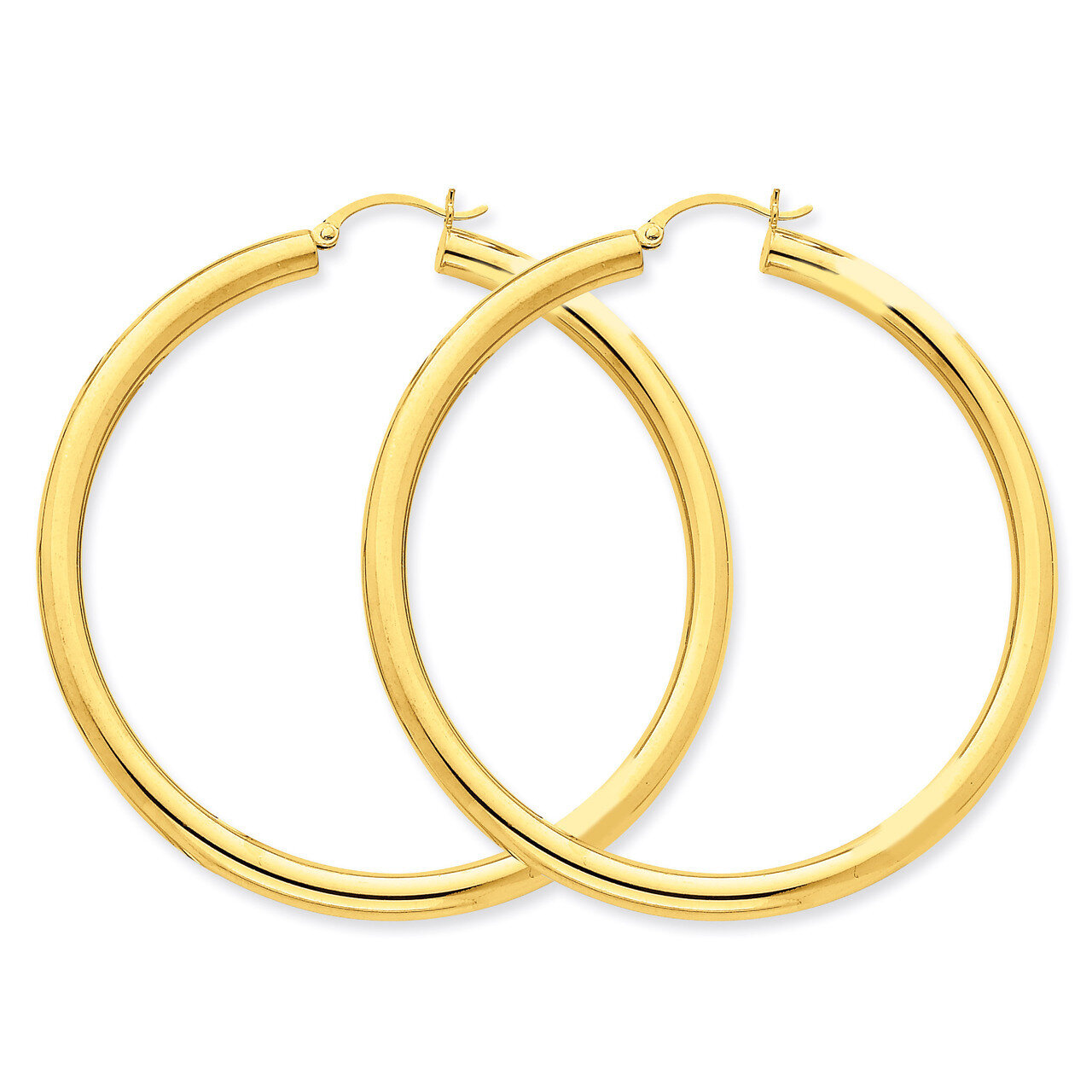 Polished 4mm x 60mm Tube Hoop Earrings 10k Gold 10T954, MPN: 10T954, 883957896403