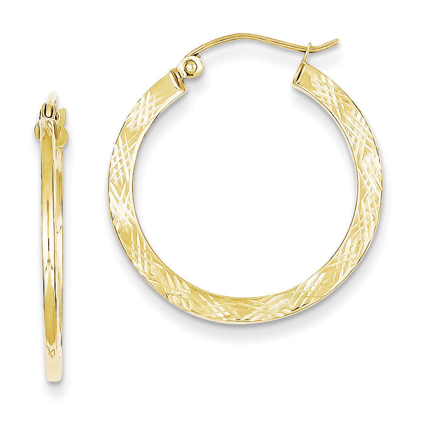 Textured Hoop Earrings 10k Gold 10TC312, MPN: 10TC312, 883957487465