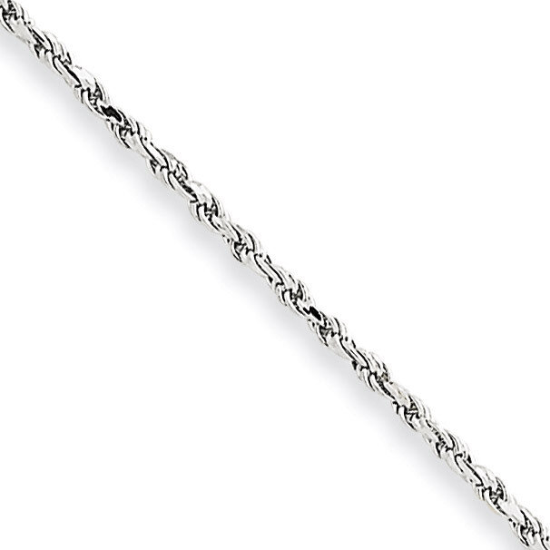 1.5mm Machine Made Diamond Cut Rope Chain 30 Inch 10k White Gold 10W012-30, MPN: 10W012-30, 8867744…
