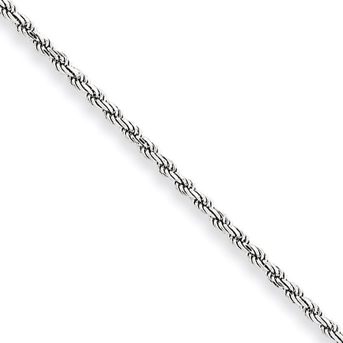 1.7mm Machine Made Diamond Cut Rope Chain 20 Inch 10k White Gold 10W014-20, MPN: 10W014-20, 8867744…