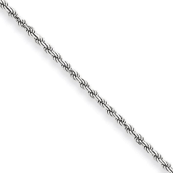 1.5mm Machine Made Diamond Cut Rope Chain 7 Inch 10k White Gold 10W014-7