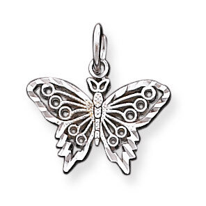 BUTTERFLY CHARM 10k White Gold 10WC23