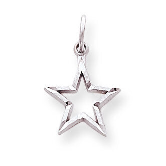Diamond-cut Star Charm 10k White Gold 10WC38, MPN: 10WC38, 886774085586