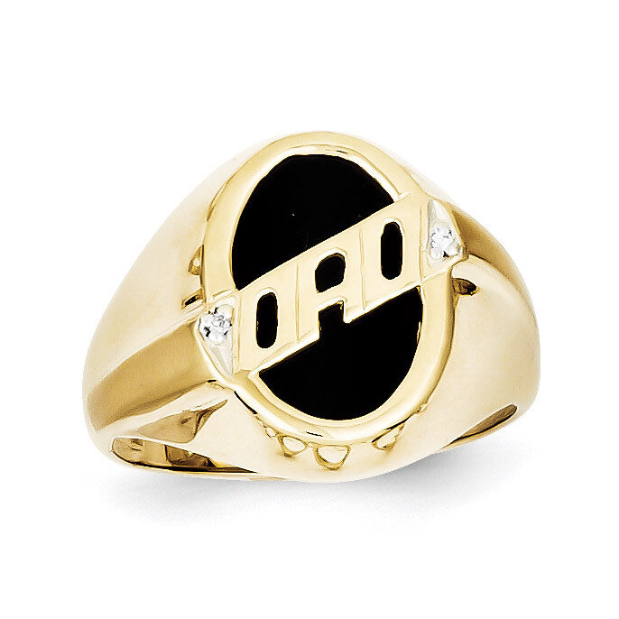 Men's Diamond and Black Onyx DAD Ring 10k Gold 10X147