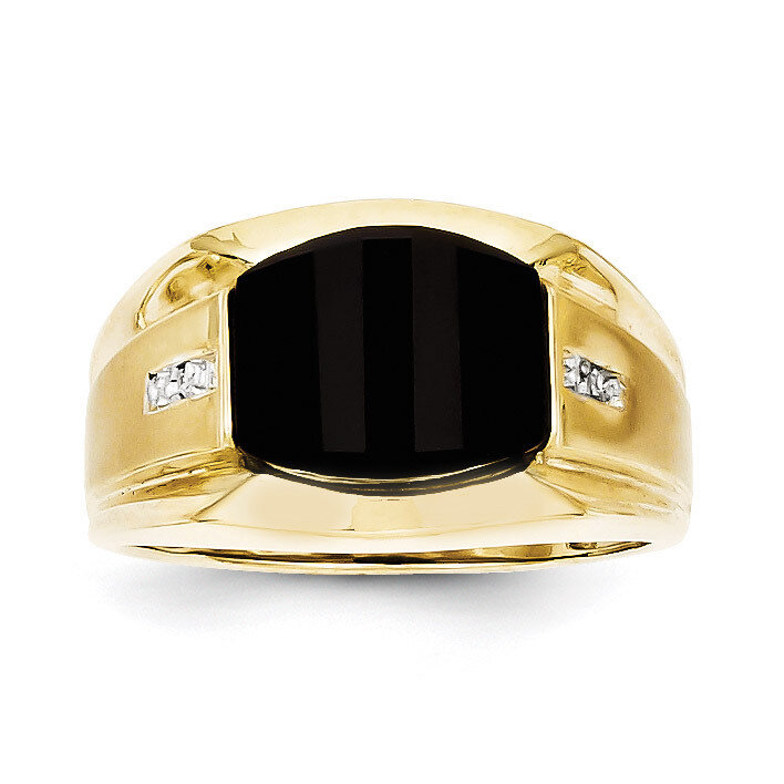 Men's Diamond and Black Onyx Ring 10k Gold 10X158