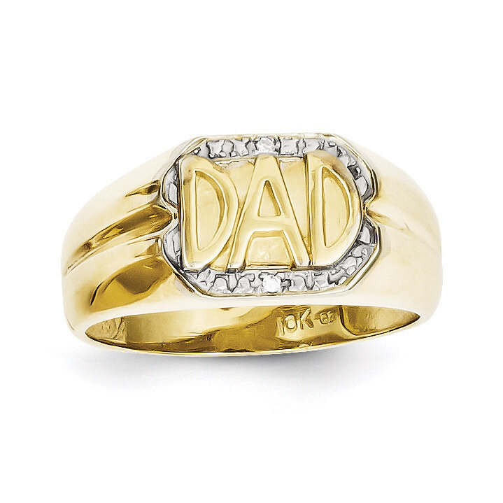 Men&#39;s Diamond DAD Ring 10k Gold 10X164