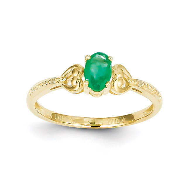 Genuine Emerald Diamond Ring 10k Gold 10XB278