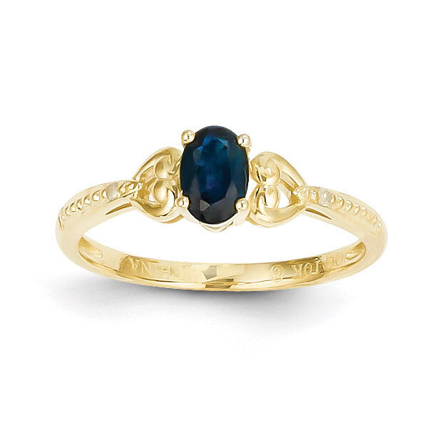 Genuine Sapphire Diamond Ring 10k Gold 10XB282