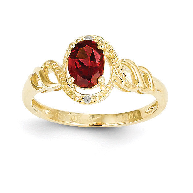 Garnet Diamond Ring 10k Gold 10XB298
