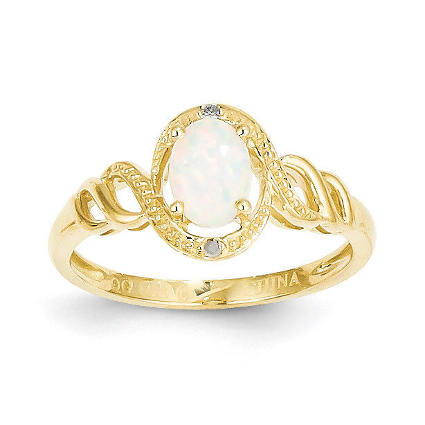 Genuine Opal Diamond Ring 10k Gold 10XB307