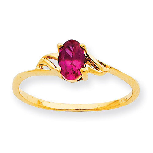 Polished Geniune Ruby Birthstone Ring 10k Gold 10XBR136