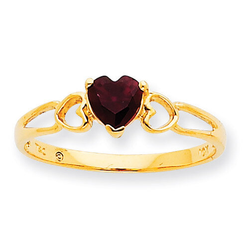 Polished Geniune Garnet Birthstone Ring 10k Gold 10XBR154