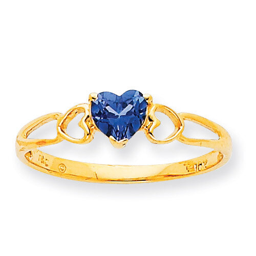 Polished Geniune Blue Topaz Birthstone Ring 10k Gold 10XBR165