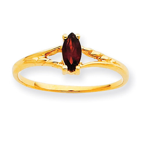 Polished Geniune Garnet Birthstone Ring 10k Gold 10XBR178