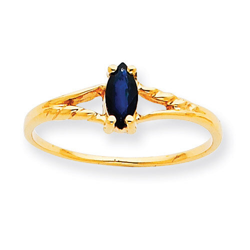 Polished Geniune Saphire Birthstone Ring 10k Gold 10XBR186