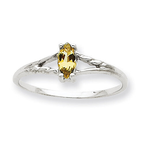 Polished Geniune Peridot Birthstone Ring 10k White Gold 10XBR197