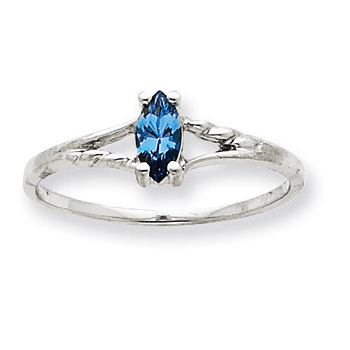 Polished Geniune Blue Topaz Birthstone Ring 10k White Gold 10XBR201, MPN: 10XBR201, 191101091636