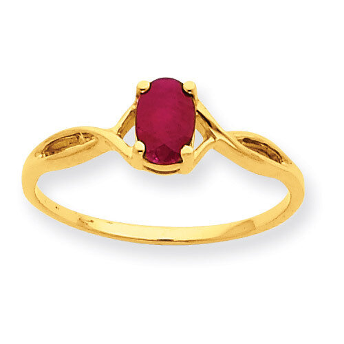 Polished Geniune Ruby Birthstone Ring 10k Gold 10XBR232