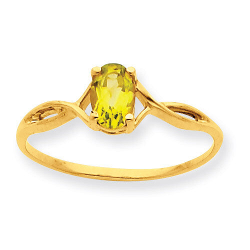 Polished Geniune Peridot Birthstone Ring 10k Gold 10XBR233