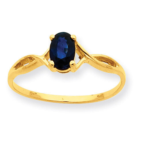 Polished Geniune Saphire Birthstone Ring 10k Gold 10XBR234