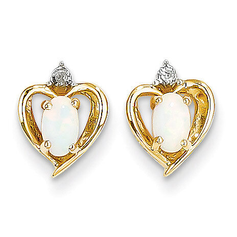 Diamond &amp; Genuine Opal Earrings 10k Gold 10XBS504, MPN: 10XBS504, 191101311956