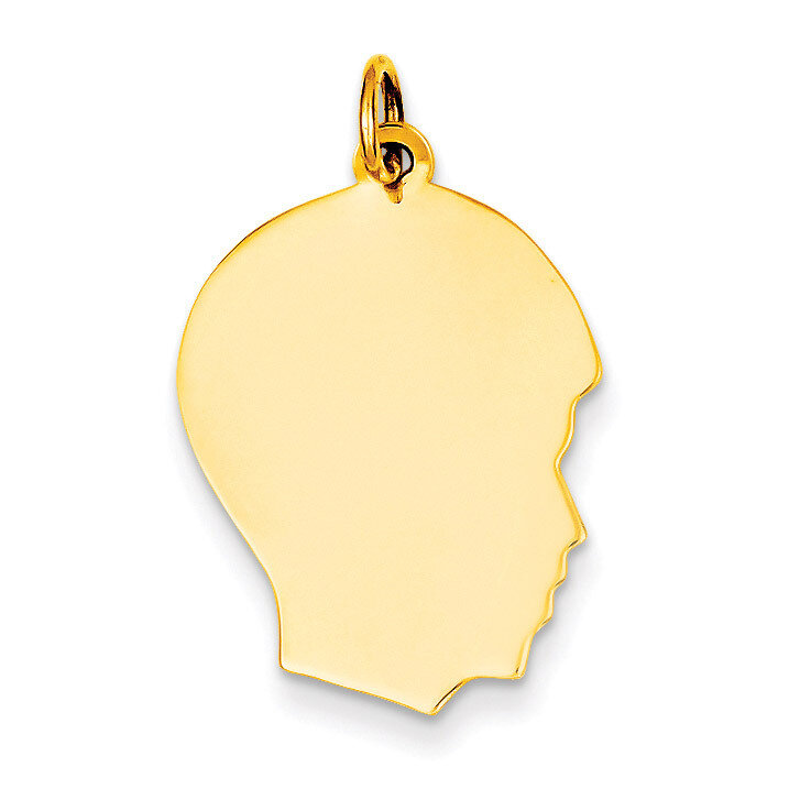 Plain Medium .013 Gauge Facing Right Engravable Boy Head Charm 10k Gold 10XM112/13, MPN: 10XM112/13…