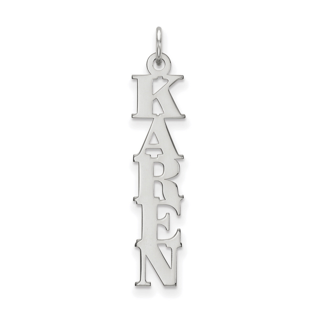 Cut-out Letters Nameplate 10k White Gold 10XNA100W, MPN: 10XNA100W, 883957585963