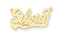 0.013 Gauge Polished Nameplate with Heart Pendant 10k Gold 10XNA132Y, MPN: 10XNA132Y, 191101092183