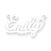 0.013 Gauge Polished Nameplate Pendant 10k White Gold 10XNA133W, MPN: 10XNA133W, 883957586021