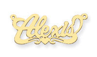 0.013 Gauge Polished Nameplate with Heart Pendant 10k Gold 10XNA134Y, MPN: 10XNA134Y, 883957586052