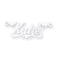 0.013 Gauge Polished Nameplate Pendant 10k White Gold 10XNA142W, MPN: 10XNA142W, 883957586151