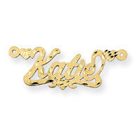 0.013 Gauge Satin Diamond-cut Nameplate Pendant 10k Gold 10XNA186Y, MPN: 10XNA186Y, 883957586571