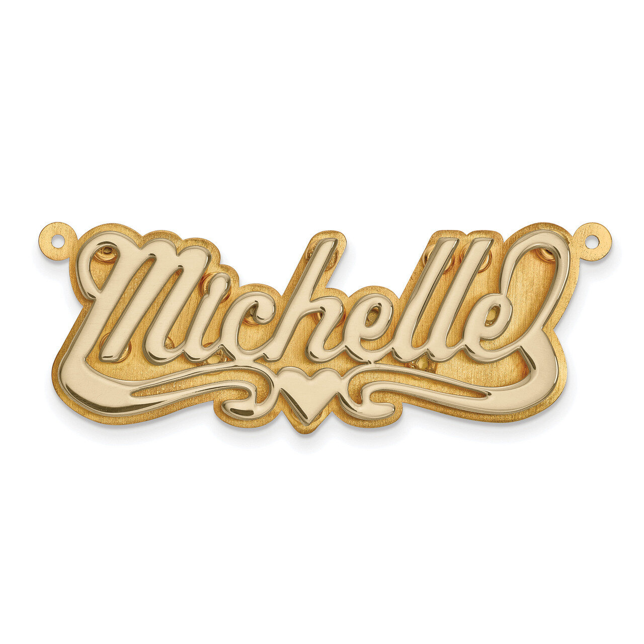 Polished 3D Nameplate 10k Two-Tone Gold 10XNA237T