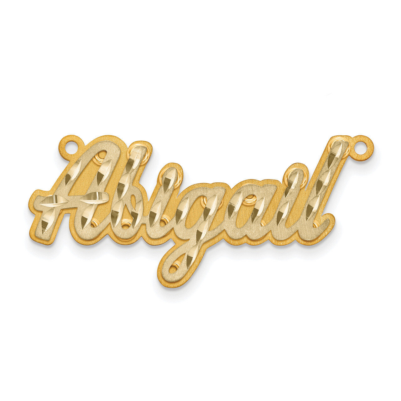 Diamond-cut Satin 3D Nameplate 10k Two-Tone Gold 10XNA250T, MPN: 10XNA250T, 883957317069