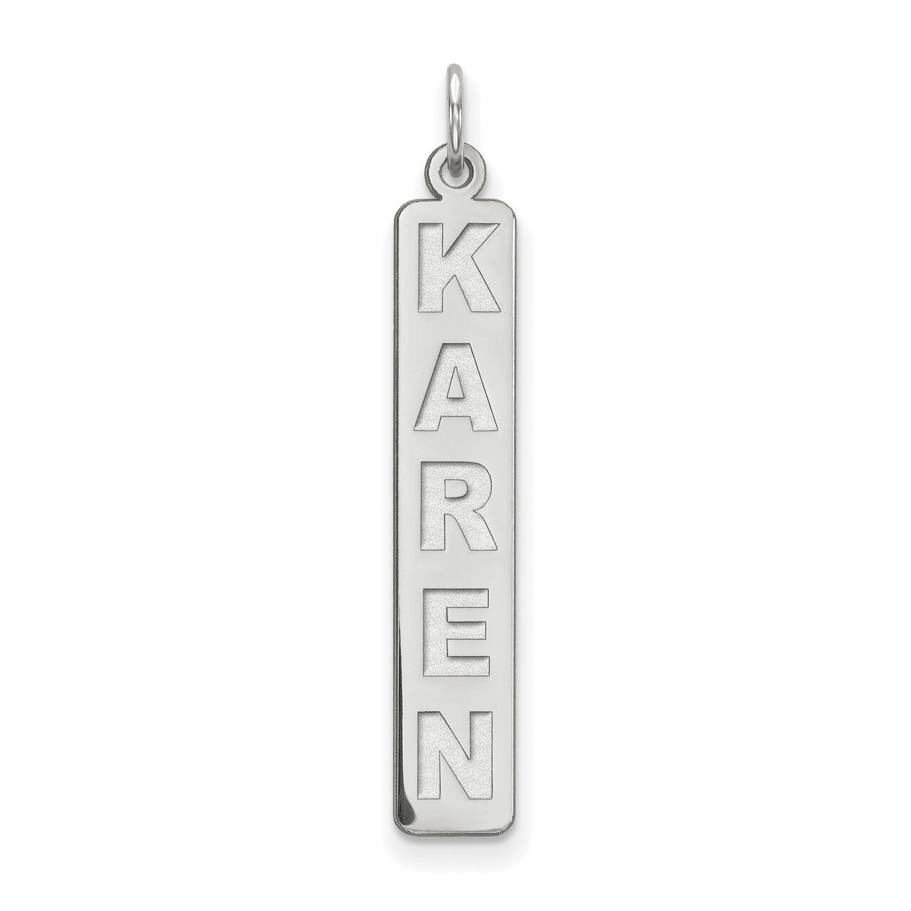 Vertical Nameplate 10k White Gold 10XNA98W, MPN: 10XNA98W, 883957587059
