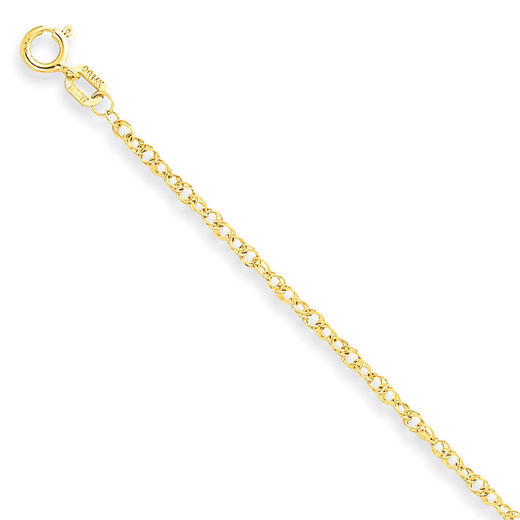 1.55mm Carded Cable Rope Chain 18 Inch 14k Gold 11RY-18