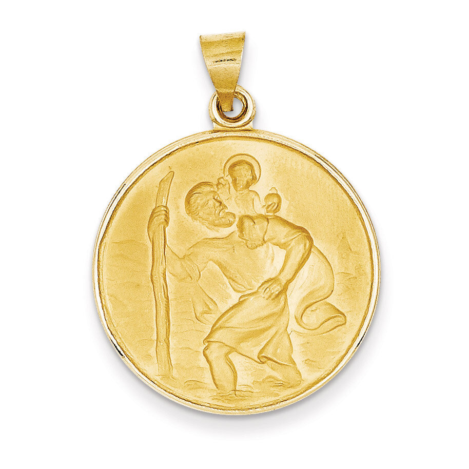 18k Gold Saint Christopher Medal Pendant 18XR14
