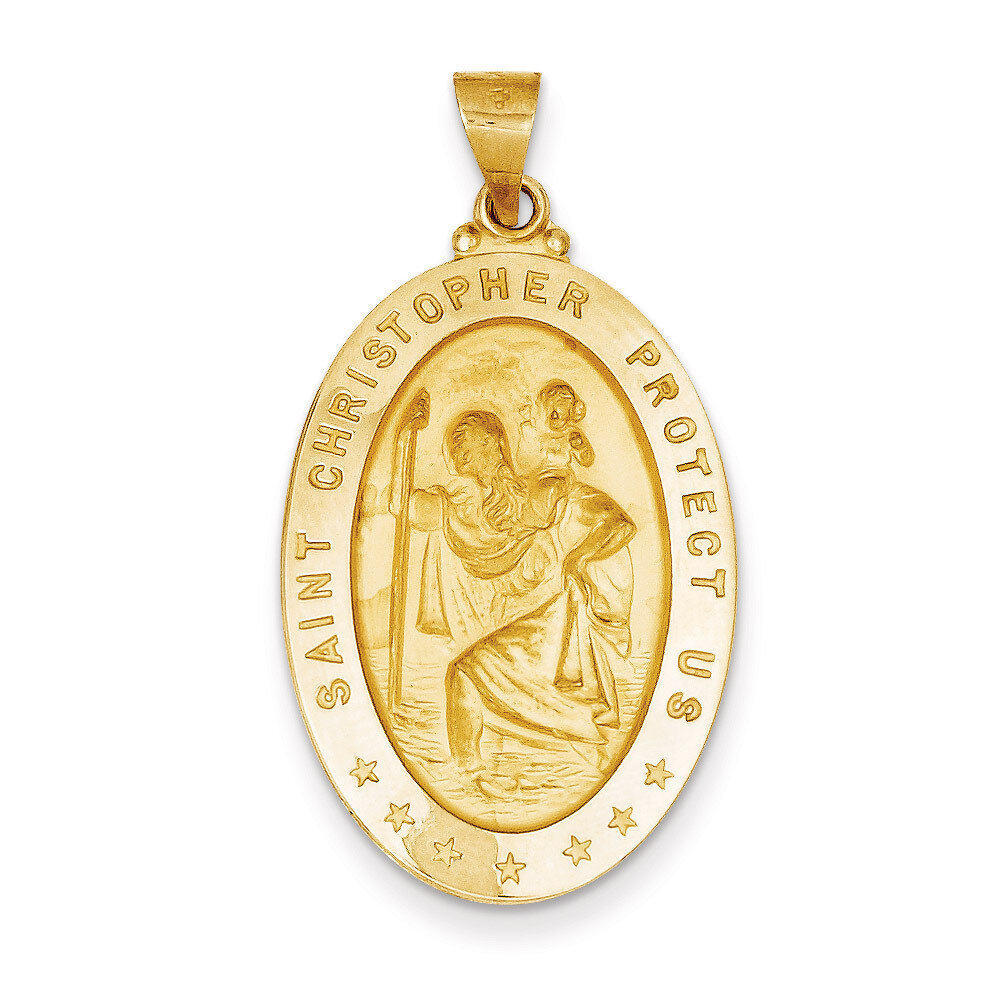 18k Gold Saint Christopher Medal Pendant 18XR15