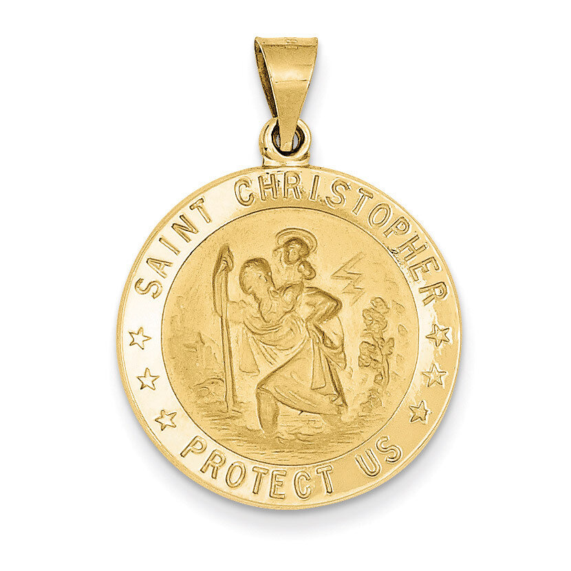 18k Gold Saint Christopher Medal Pendant 18XR16