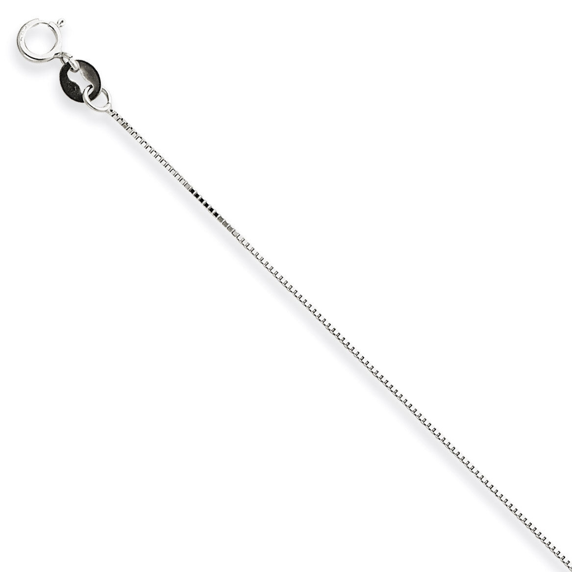 Carded .5mm Box Chain 16 Inch 14k White Gold 5BW-16