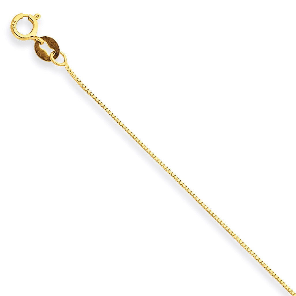 Carded.5mm Box Chain 18 Inch 14k Gold 5BY-18