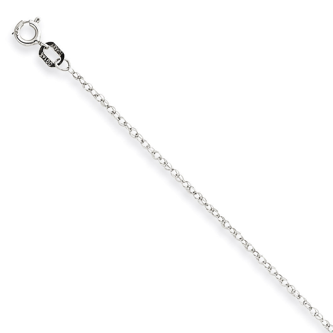 Carded Cable Rope Chain 18 Inch 14k White Gold 8RW-18
