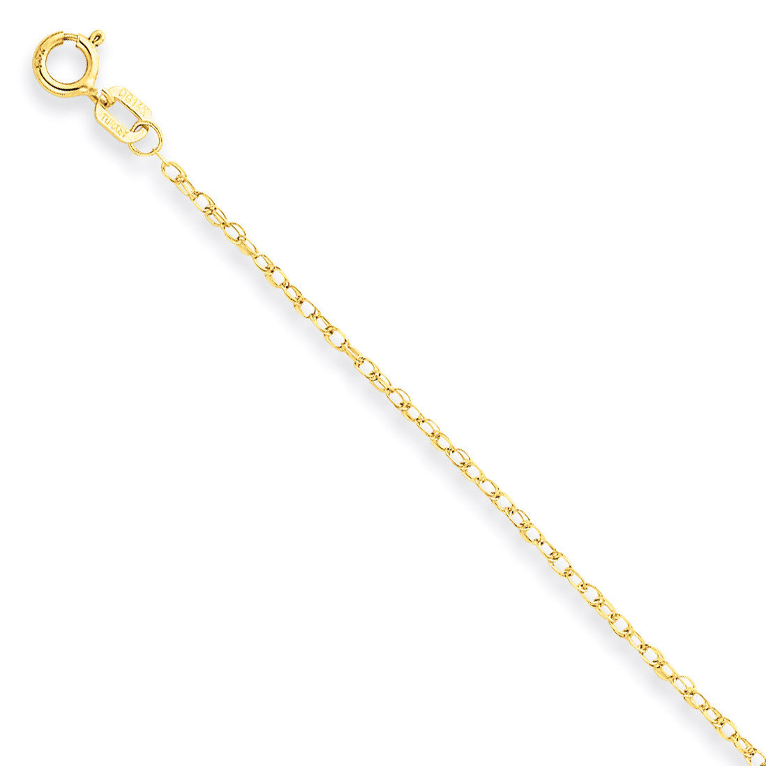 1.15mm Carded Cable Rope Chain 16 Inch 14k Gold 9RY-16