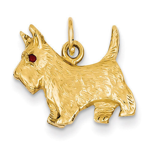 Scottie Dog Charm 14k Gold A0845