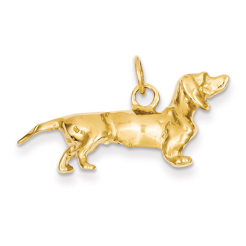 Dachshund Dog Charm 14k Gold A1551