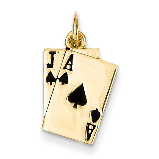 Enameled Blackjack Playing Cards Charm 14k Gold A4952, MPN: A4952, 883957853901