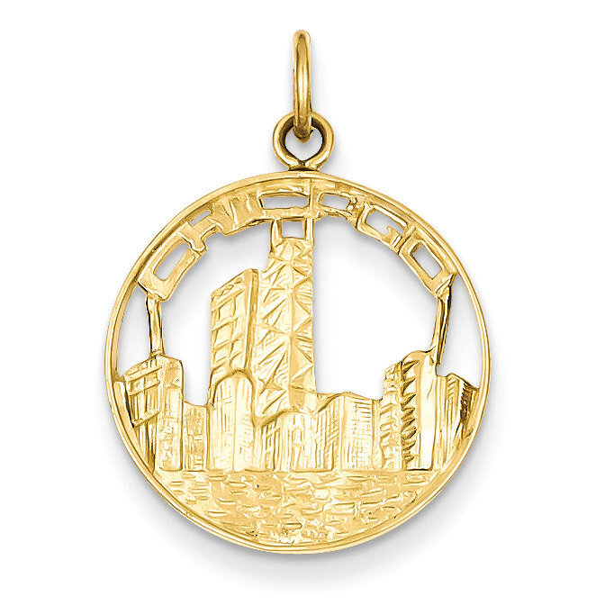 Chicago Skyline Charm 14k Gold A4990