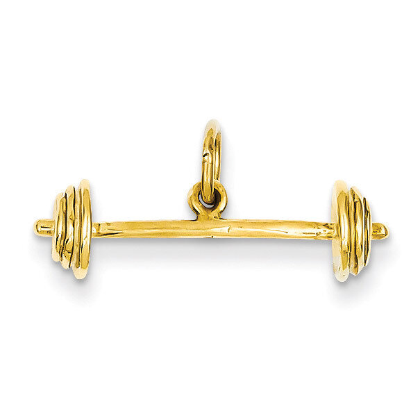 Barbell Charm 14k Gold A9091